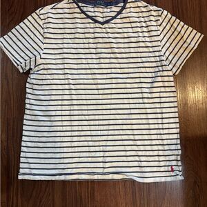 Polo by Ralph Lauren Blue and White Striped Short Sleeve Tee